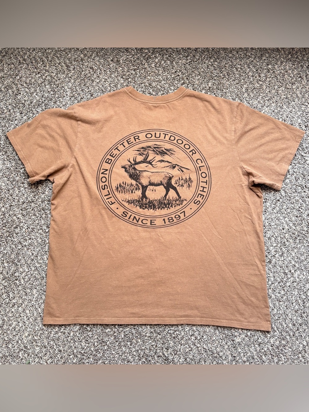 CC Filson  Vintage T-Shirt Mens 2XL Graphic Tee Made USA Stag Deer Elk Oversized